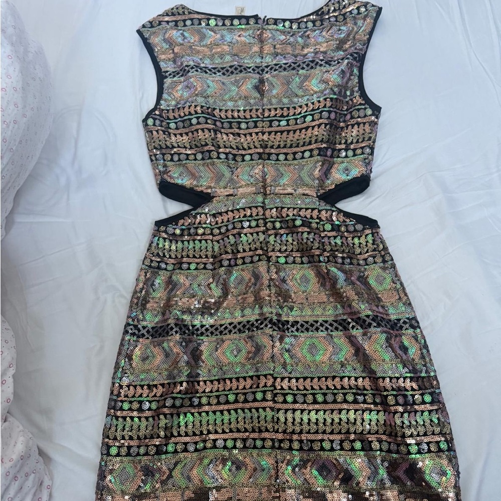 Sequin Patterned Dress - Multicolor - image 2